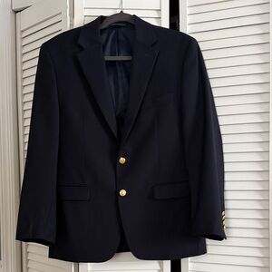 Ralph Lauren Classic Navy Blue Blazer with Gold Accents
